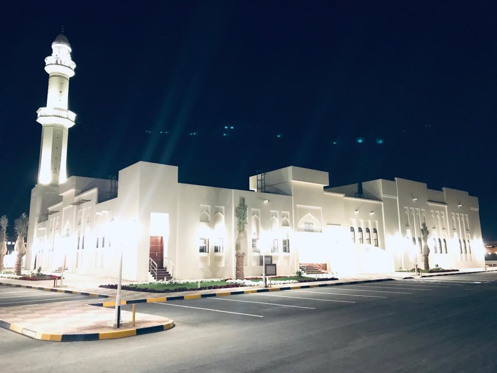 The opening of a mosque (Aisha bint Jassim Al Darwish Islamic Center) one of the construction projects